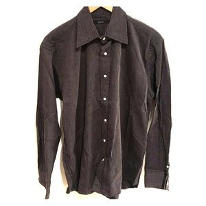 Gucci dress shirt charcoal pinstripe 44 17 1/2